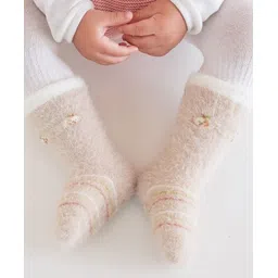 Kidofash Fur Striped Print Socks - Brown-image-33