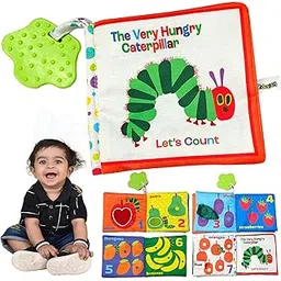 Kidology Hungry Caterpillar Crinkle Soft Book for Infants | Teething Relief Toy with BPA-Free Chew Teether | Peek-a-Boo, Textures, Sounds | Early Learning Book-picture-26
