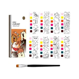 Kidology Pocket Watercolor Painting Book With 20 Bookmark Sheets & 1 Brush Early Educational Montessori Toy For Boys & Girls - Art Party Favors Travel Activity Portable Pocket Travel Watercolor Kit (Cute Pet) - English-picture-23