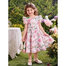 Kidotsav Girls Floral Printed Cotton Fit & Flare Dress-picture-50