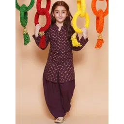 Kidotsav Girls Floral Printed Regular Kurta with Dhoti Pants-picture-19