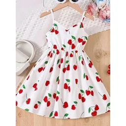 Kidotsav Girls Floral Printed Shoulder Straps Fit & Flare Dress-picture-24