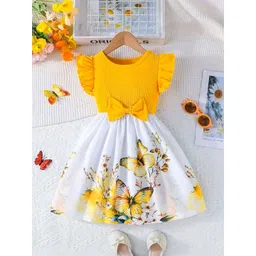 Kidotsav Print Flutter Sleeve Fit & Flare Dress-picture-31