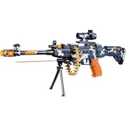 Kidoyz 25 Musical Army Style Toy Gun for Kids with Music, Lights and Laser Light (Multi Color)(SPVL_14)-picture-10