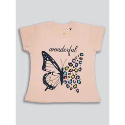 kidoz Girls Pack Of 3 Graphic Printed Pure Cotton T-shirts-image-45