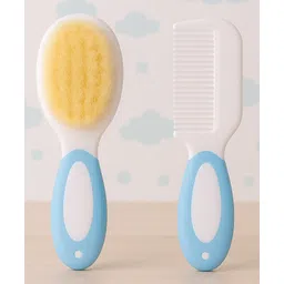 KIDS BASIC Baby Hair Comb & Brush Set | Soft Natural Bristles Brush - Blue-picture-10