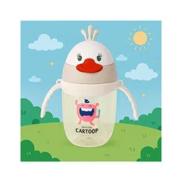 KIDS BASIC Baby Premium Duck Feeding Sipper With Straw & Handle For Grip- 350 ml - Grey-picture-24