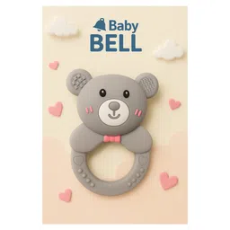 KIDS BASIC Cute Animal Rattle Teether for Babies,Soft Silicone, BPA-Free - Yellow-picture-22