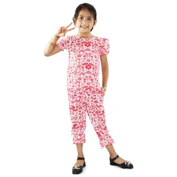 Kids Cave Girls Printed Round Neck Clothing Set-picture-28