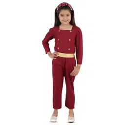 Kids Cave Girls Square Neck Basic Jumpsuit-picture-42