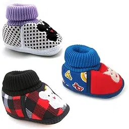 kids choice Kids Shoes for Baby Girl and boy Stylish red Shoes Booties 0 to9 Months Zero Size Adorable, Soft and Comfortable Shoes for Newborns Perfect Baby Shower Gift Combo of 3 Pair-picture-17
