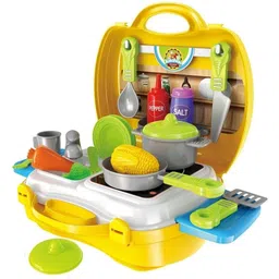 kids creation 26 Pcs Kitchen Play Set Non Toxic Plastic Unbreakable Toys for Girls with Suitcase Carry Case for Kids-picture-14