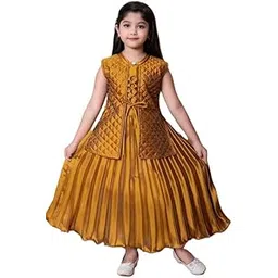 Kids Elegant Party Gown with Full Length Flared Pattern-picture-19