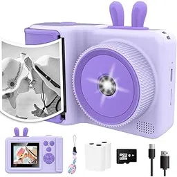 Kids Instant Print Camera,1080P Videos Digital Camera for Kids, Toddler Camera for Christmas Birthday Toy Gifts for Girls/Boys Age 3-12, Portable Kids Camera for 3 4 5 6 7 8 9 10 with SD Card (Purple)-picture-27