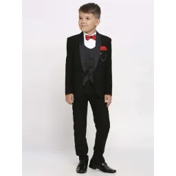 Kids Island Boys Black & White Solid Full Sleeves Suit Set-picture-43