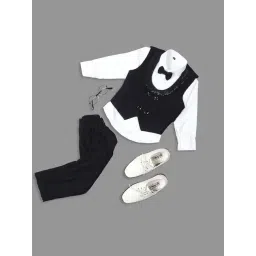 Kids Island Boys Black Self Full Sleeves Suit Set-picture-35