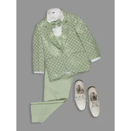 Kids Island Boys Green & White Embroidery Full Sleeves Suit Set-picture-13