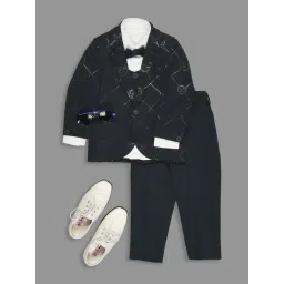 Kids Island Boys Green & White Self Full Sleeves Suit Set-picture-35