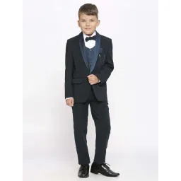 Kids Island Boys Green & White Solid Full Sleeves Suit Set-picture-34