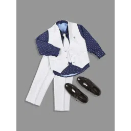 Kids Island Boys Grey & Navy Printed Full Sleeves Suit Set-picture-13