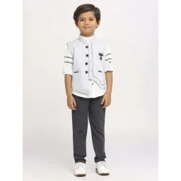 Kids Island Boys Grey Printed Full Sleeves Suit Set-picture-15