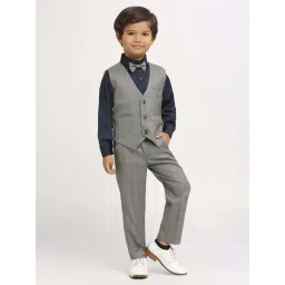 Kids Island Boys Grey Solid Full Sleeves Suit Set-picture-16