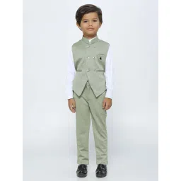 Kids Island Boys Grey Solid Full Sleeves Suit Set-picture-26