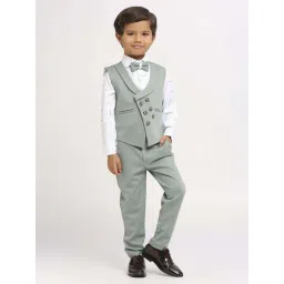 Kids Island Boys Grey Solid Full Sleeves Suit Set-picture-17