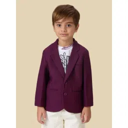 Kids Island Boys Maroon Printed Regular Fit Blazer with T-Shirt-picture-27