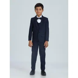 Kids Island Boys Navy Blue Regular Fit Suit Set-picture-22
