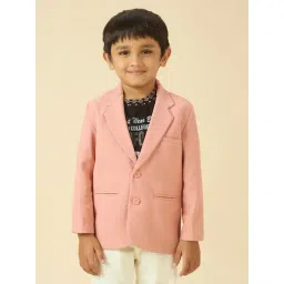 Kids Island Boys Pink Slim Fit Printed Blazer with T-Shirt-picture-30