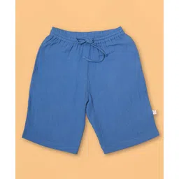 kids of greendeer Greendeer 100% Cotton Solid Shorts - Blue-picture-33