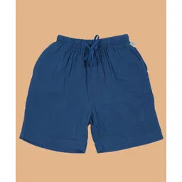 kids of greendeer Greendeer 100% Cotton Solid Shorts - Greek Blue-picture-31