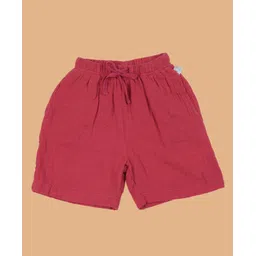 kids of greendeer Greendeer 100% Cotton Solid Shorts - Nobel Red-picture-37