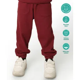 kids of greendeer Greendeer 100% Cotton Solid Sweat Pants - Maroon-picture-11