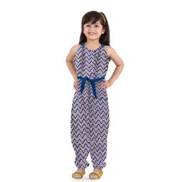 Kids On Board Girls Printed Waist Tie-Ups Pure Cotton Basic Jumpsuit-picture-21