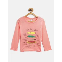 Kids On Board Girls Typography Printed Cotton T-shirt-picture-43