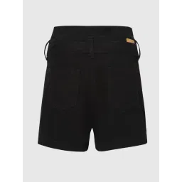 KIDS ONLY Black Solid Shorts with Belt image 2