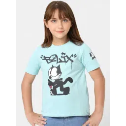 KIDS ONLY Blue & Black Cotton Printed T-Shirt-picture-41