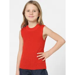 KIDS ONLY Girls Red Solid Knitted Top-picture-41