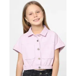 KIDS ONLY Pink Cotton Regular Fit Shirt-picture-3