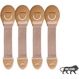 Kids Station Baby Safety Adjustable Cabinet Drawer Locks Straps - Strong and Adhesive Child / Toddler / Infants Safety Locks for Drawers, Cabinets, Fridge and Cupboard - Baby Proofing Product - Pack of 4 (Beige)-picture-16