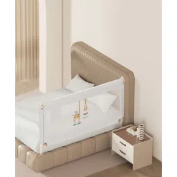 Kids Station Baby Bed Rail Guard for Kids Safety - Portable and Adjustable Height - Foldable Single Side Bed Protector for Newborn - Baby Safety - (1 Side, White) Premium-picture-18