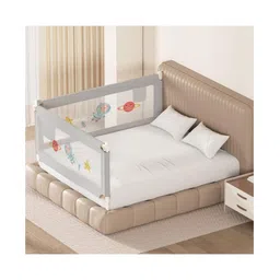 Kids Station Baby Bed Rail Guard with Pocket 2 Side, Grey (180 x 180 cm) Adjustable Height & Baby Safety Barrier, Patent Designed (6ft x 6ft)-picture-25