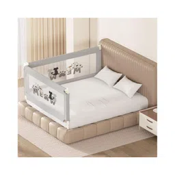 Kids Station Foldable Bed Rail Guard 2 Side, Grey (180 x 80 cm) Adjustable Height Baby Safety Barrier for King Size Bed (6ft x 6ft, Basic)-picture-39