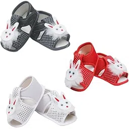 Kids Unisex New Born Baby Cute Printed Stylish Fashionable, Lightweight Fabric Shoes/ Infant booties/Kids Footwear/ Baby Booties / Sandals for summer for boy and girl (up to 0-10 months) Multicolour Pack of 3-picture-11