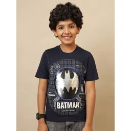 Kids Ville Boys Batman Graphic Printed Round Neck Pure Cotton T-shirt-picture-40
