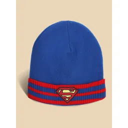 Kids Ville Boys Blue & Red Superman Featured Beanie Cap-picture-20