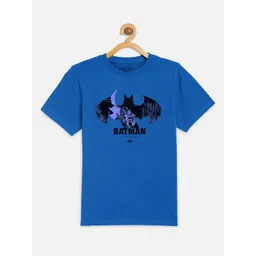 Kids Ville Boys Blue Batman Printed Round Neck Pure Cotton T-shirt-picture-38