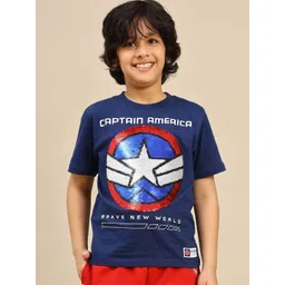 Kids Ville Boys Captain America Brave New World Printed Pure Cotton T-shirt-picture-19